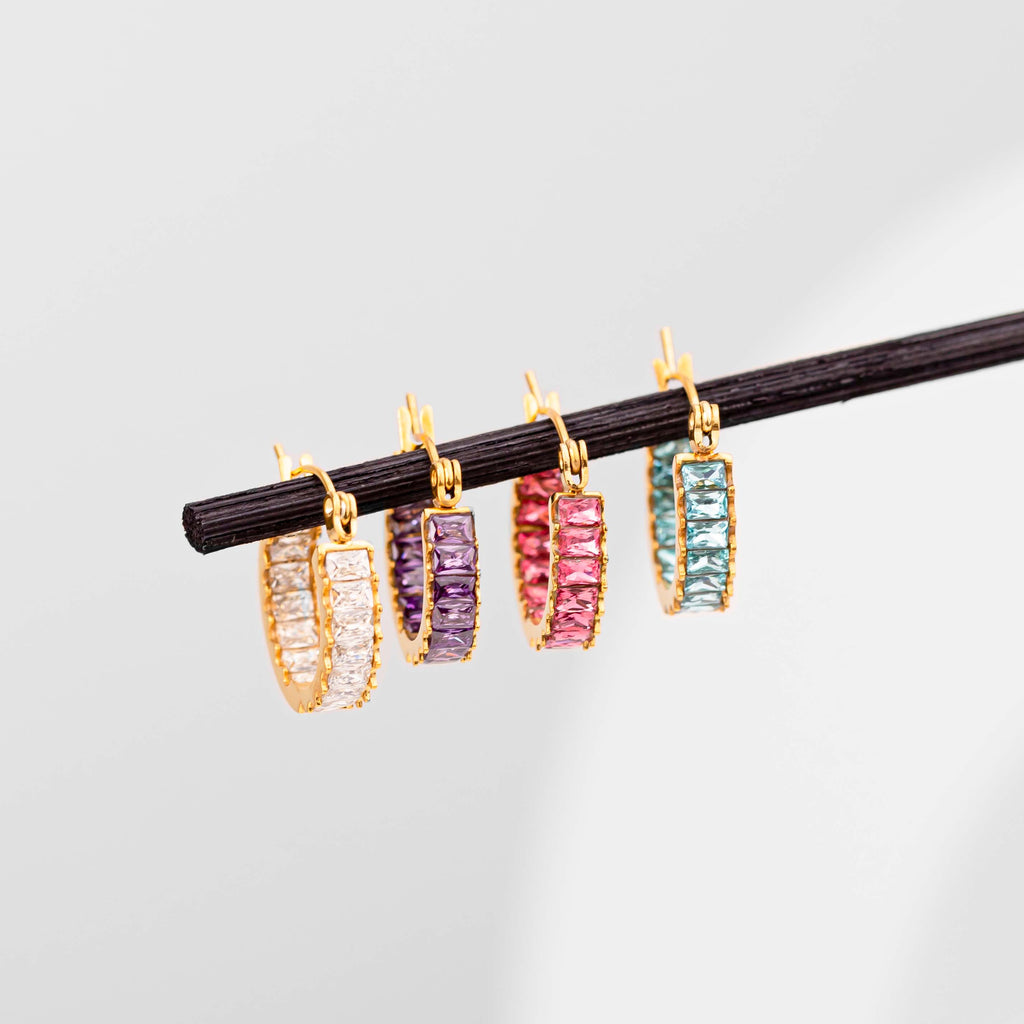 Coral earring purple gold