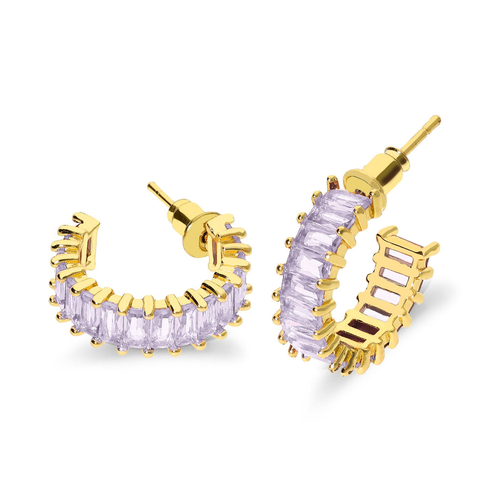 Coral stone earring purple gold