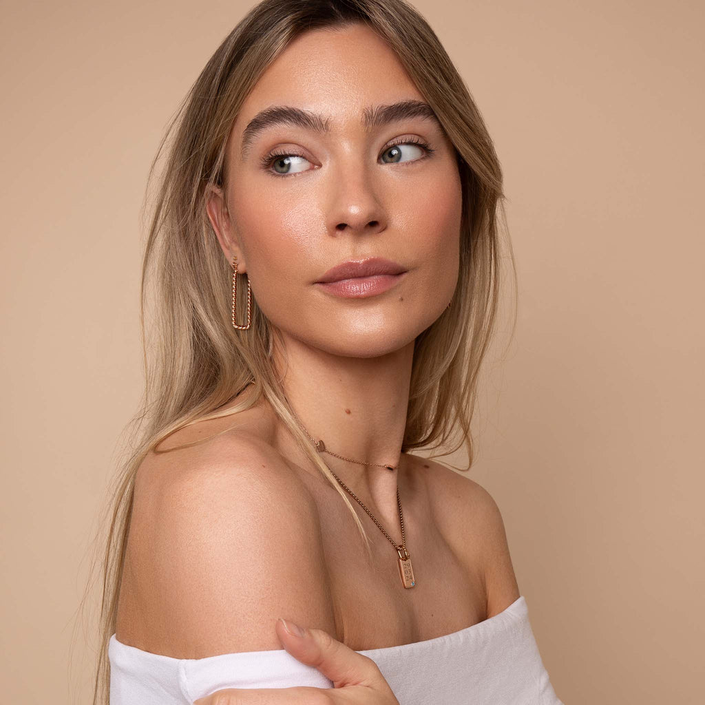 Rope earring rosé gold