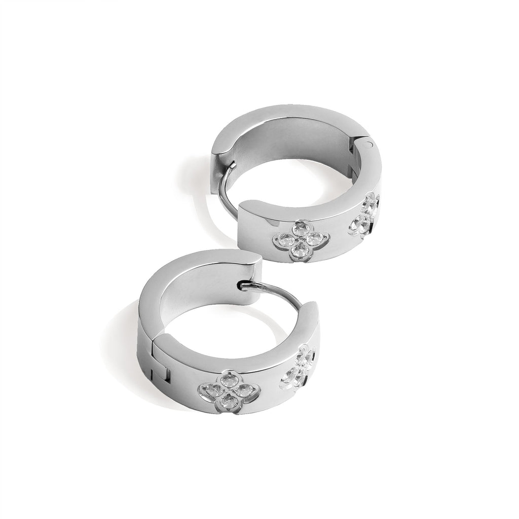 Clover stones earring silver