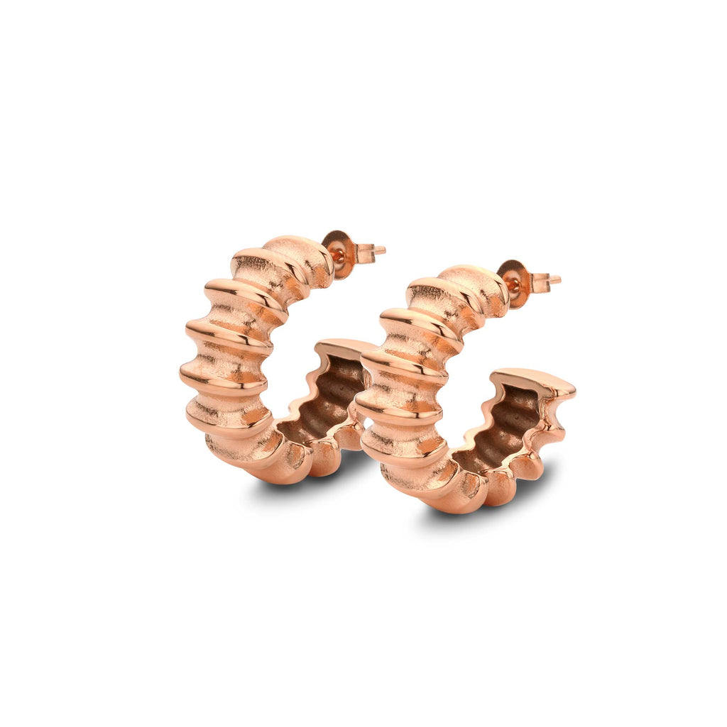 Wave earring rosé gold
