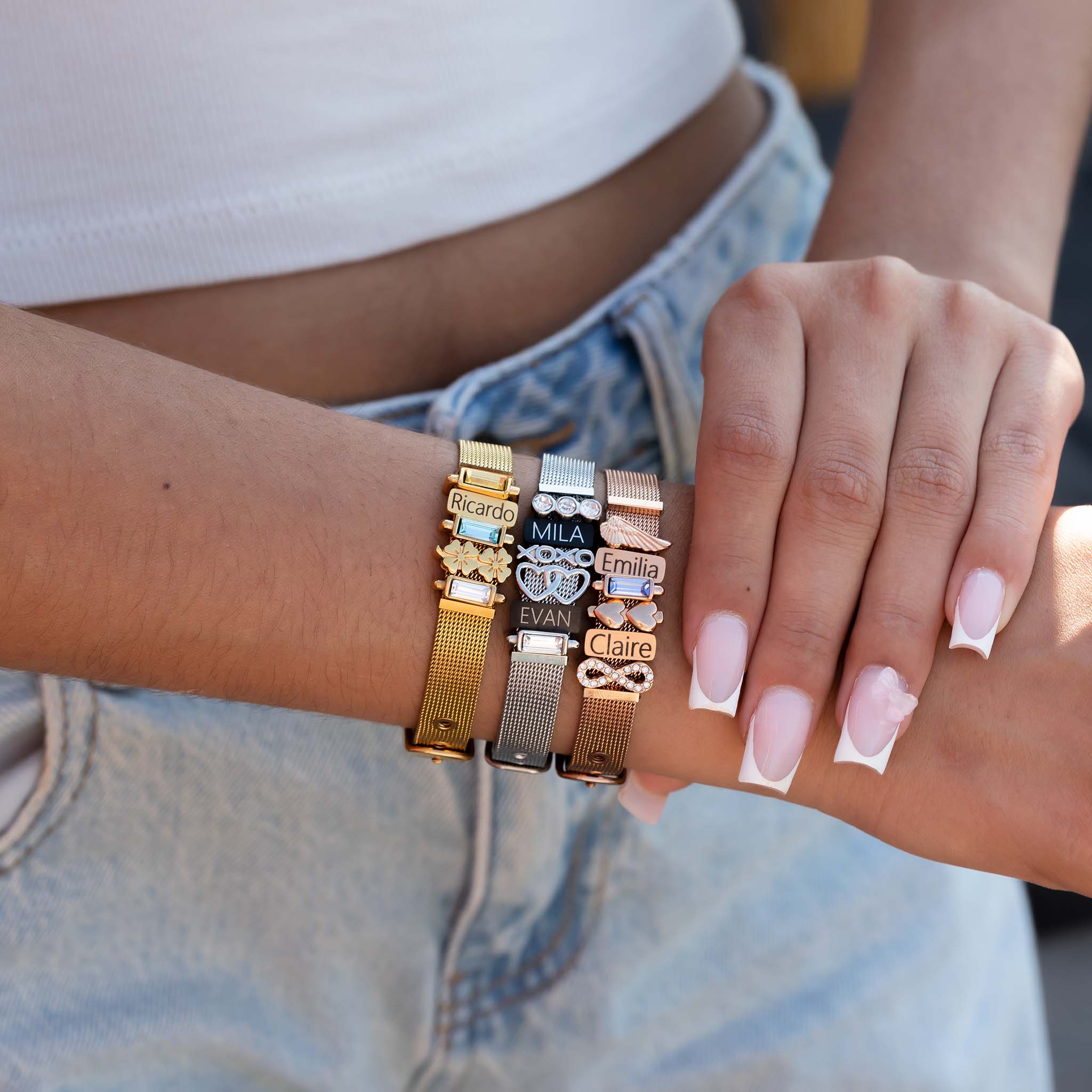 Mesh bracelet silver luxe