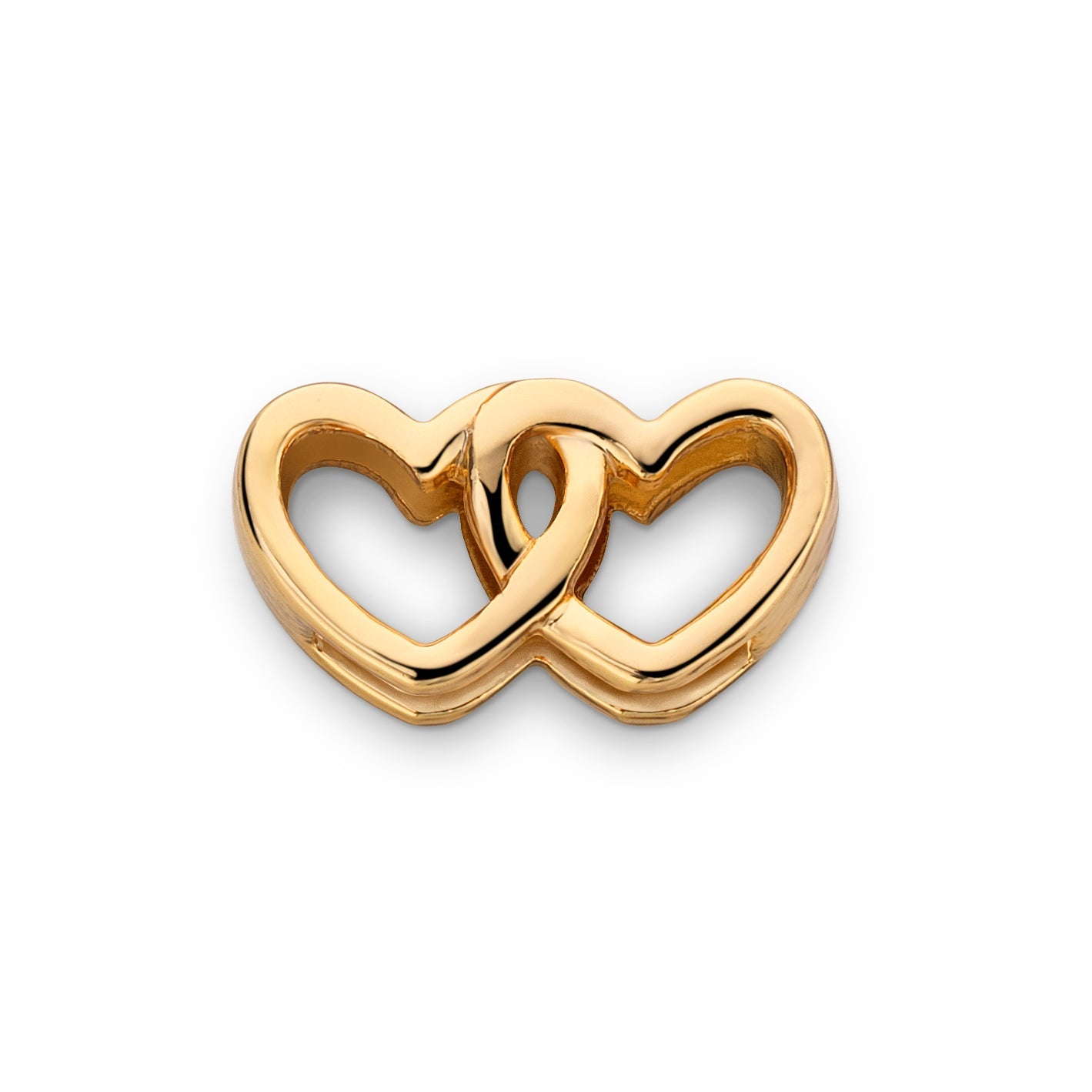 Mesh charm double heart gold