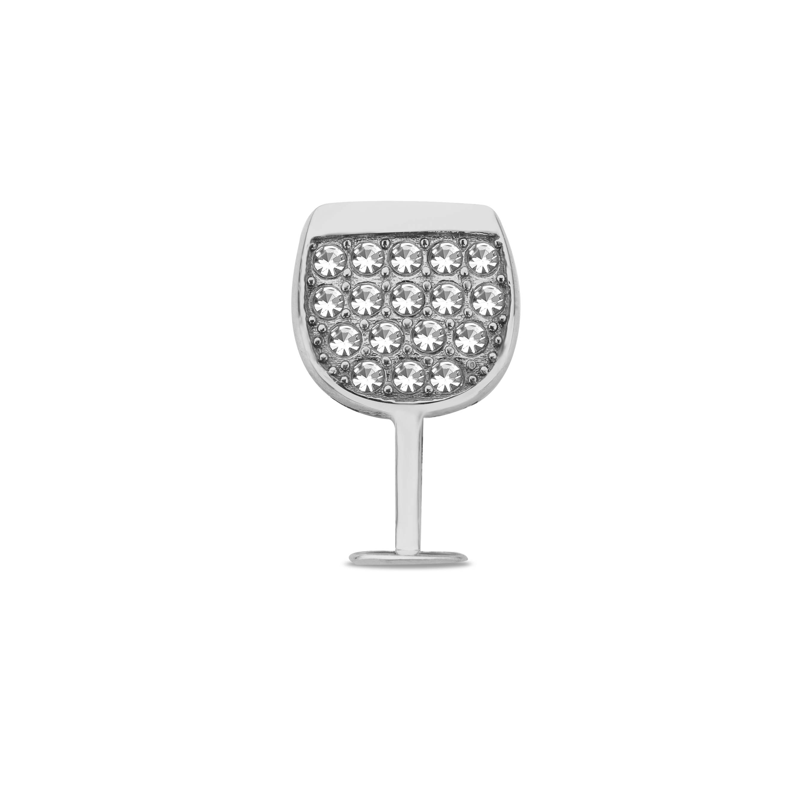Mesh charm wine glass silver