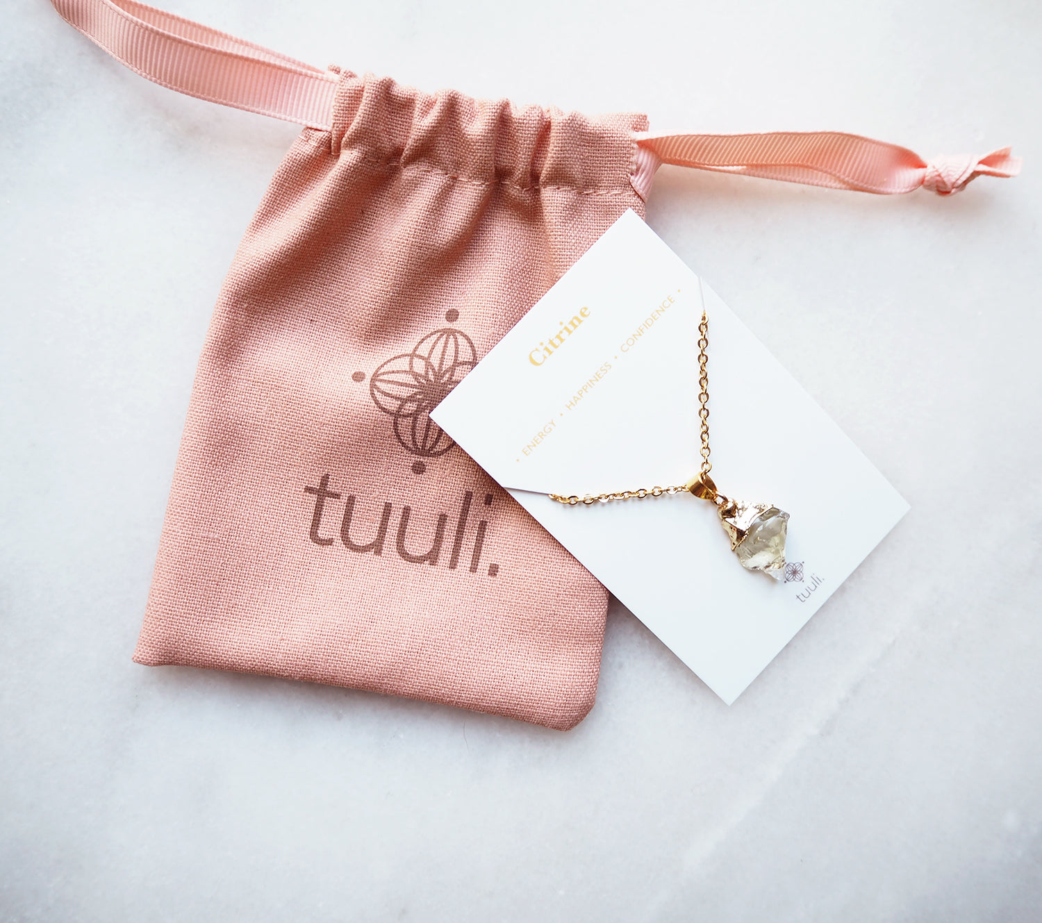 Citrine Necklace for Joy & Money