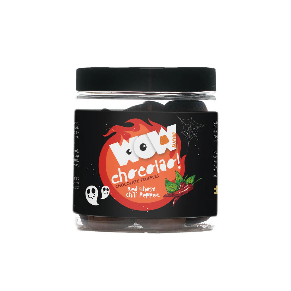 Red Ghost Chili Peppers - Halloween Chocolate Truffles - Gifting jar 130g